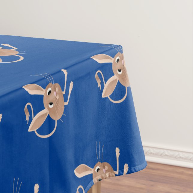 Cute long eared jerboa cartoon illustration tablecloth (In Situ)