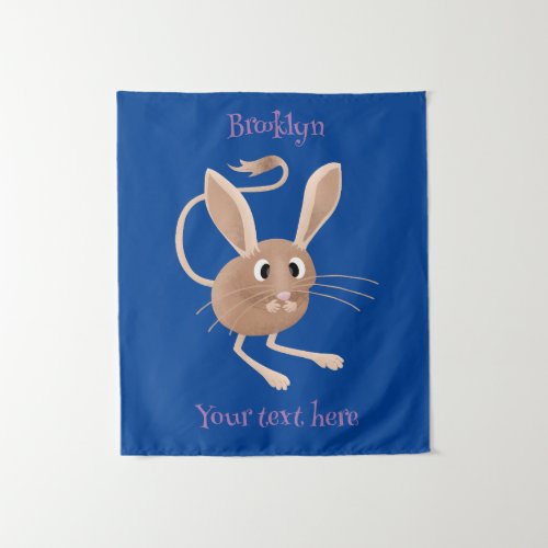 Cute long eared jerboa cartoon illustration tapestry