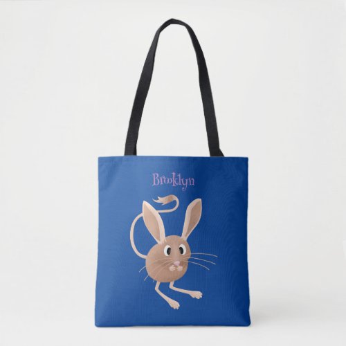 Cute long eared jerboa cartoon illustration tote bag