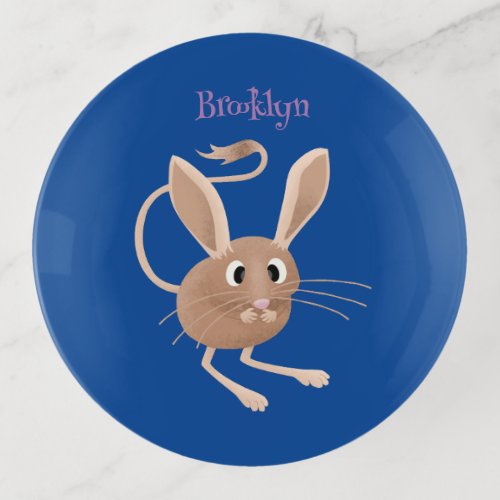 Cute long eared jerboa cartoon illustration trinket tray