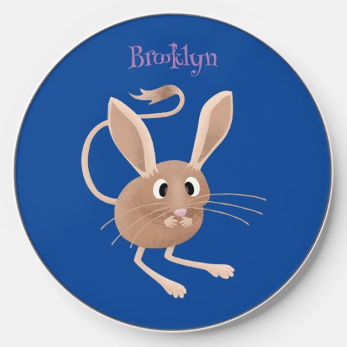 Cute long eared jerboa cartoon illustration wireless charger 