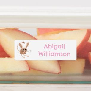 Cute long eared jerboa cartoon personalized labels