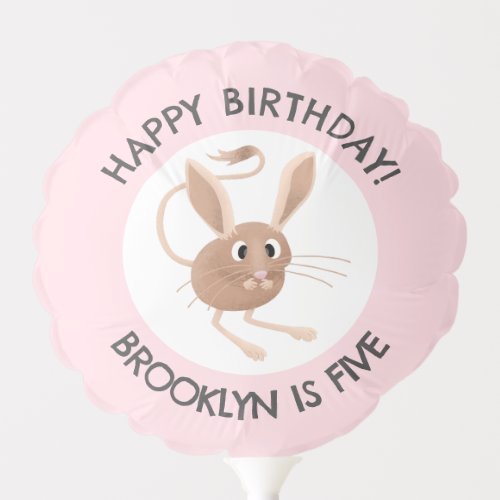 Cute long eared jerboa personalized birthday balloon