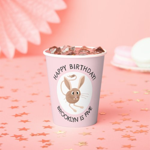 Cute long eared jerboa personalized birthday paper cups