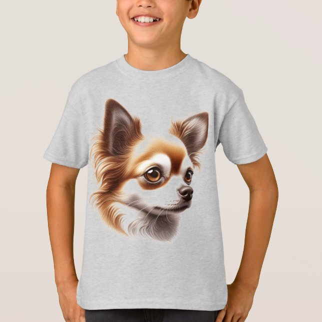 Cute Long Hair Chihuahua Puppy Mug T-Shirt (Front)