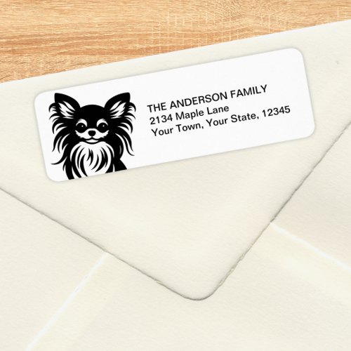 Cute long_haired Chihuahua Label
