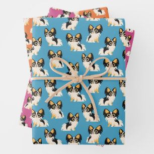 Cute Long-Haired Chihuahuas Wrapping Paper Sheets