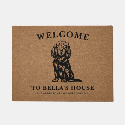 Cute Long Haired Dachshund Lover Owner Gift Doormat