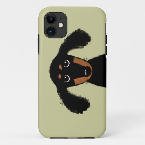 Cute Long Haired Dachshund Puppy iPhone 11 Case