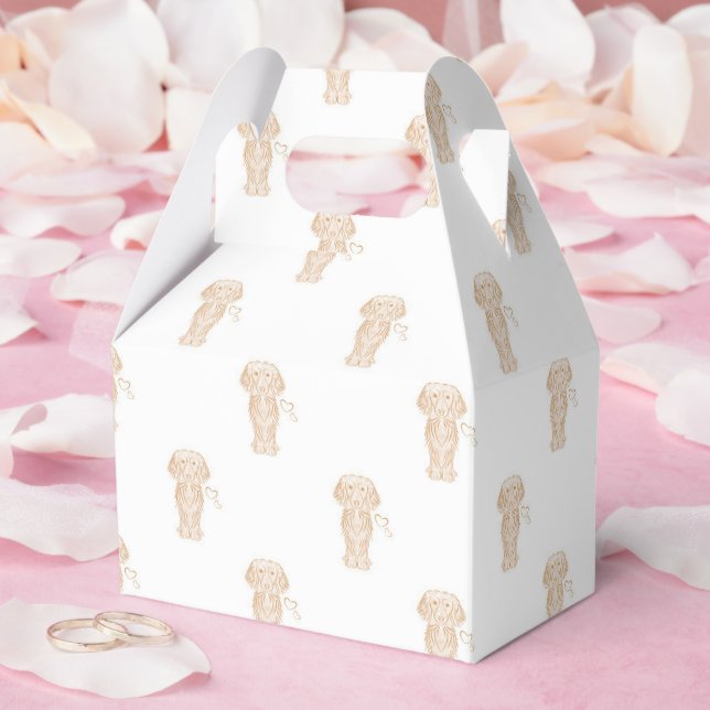 Cute Long Haired Dachshund Sausage Dog Favor Boxes (Wedding)