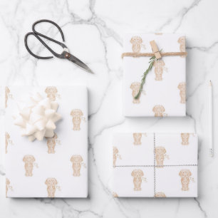 Cute Long Haired Dachshund Sausage Dog Wrapping Paper Sheets