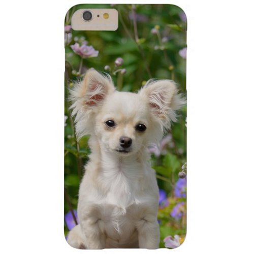 Cute longhair cream Chihuahua Dog Puppy Pet Photo Barely There iPhone 6 Plus Case