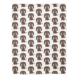 Cute Longhaired Chocolate Brown Dachshund Pattern Duvet Cover