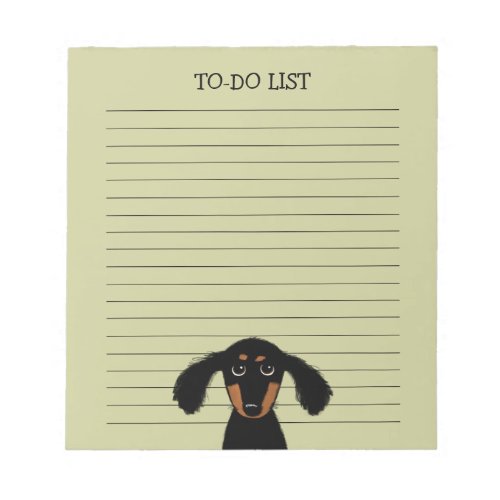 Cute Longhaired Dachshund Puppy Wiener Dog Lined Notepad