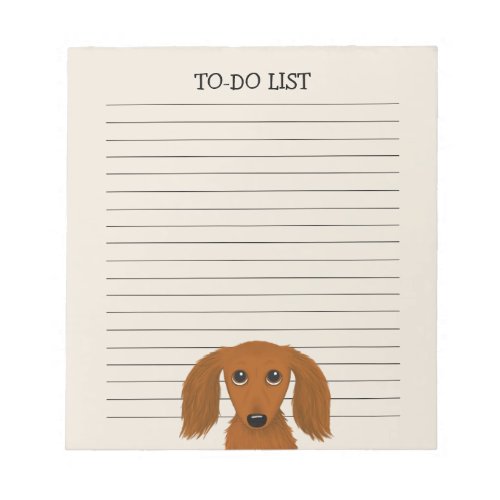Cute Longhaired Dachshund Wiener Dog Lovers Lined Notepad