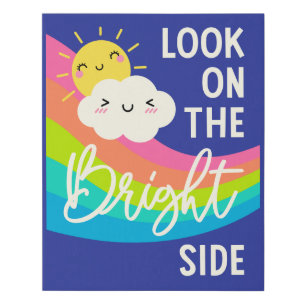Cute Look on the Bright Side Faux Canvas Print