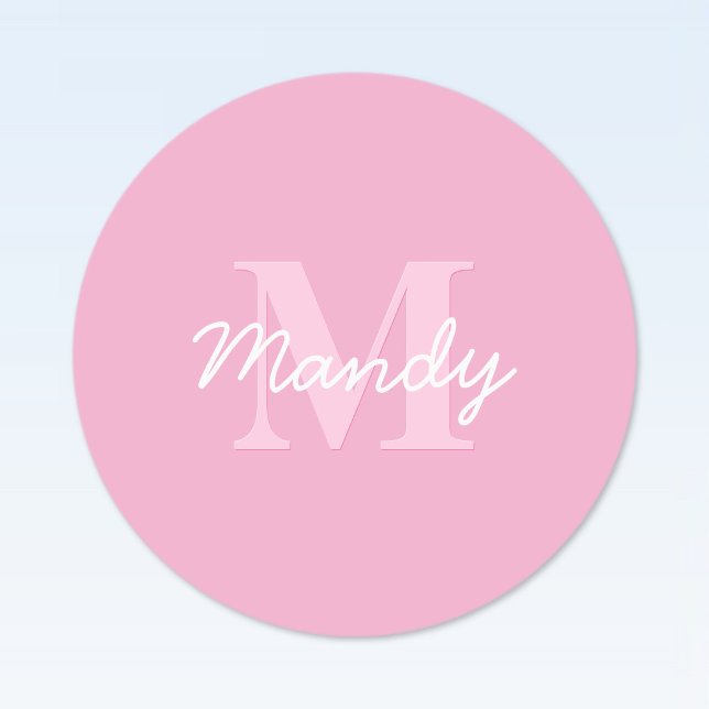 Cute Looking Cursive Name & Monogram | Pink Labels (Creator Uploaded)