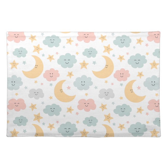 Cute Looking  in the Sky Pattern Cloth Placemat (Front)