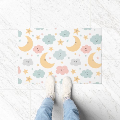 Cute Looking  in the Sky Pattern Doormat