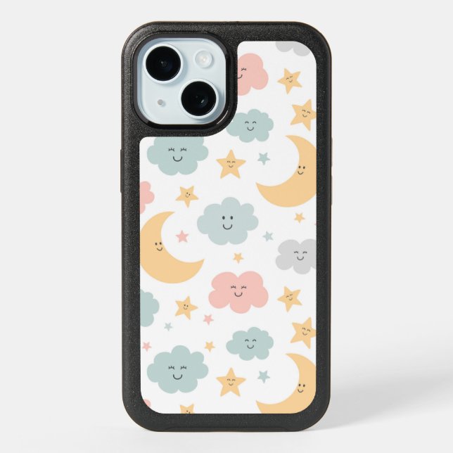 Cute Looking  in the Sky Pattern iPhone 15 Case (Back)