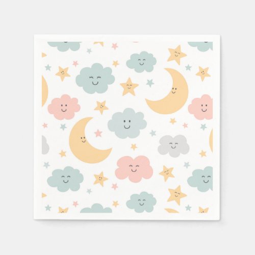 Cute Looking  in the Sky Pattern Napkins