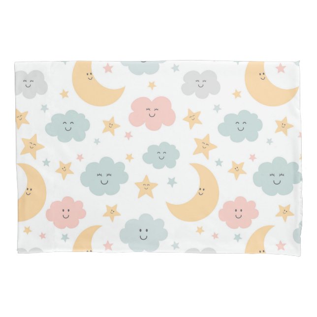 Cute Looking  in the Sky Pattern Pillow Case (Front-Left)
