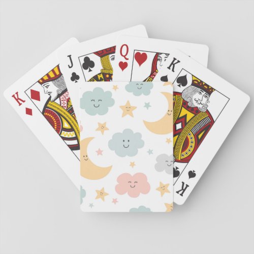 Cute Looking  in the Sky Pattern Playing Cards