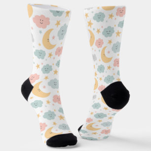 Cute Looking in the Sky Pattern Socks