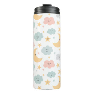 Cute Looking  in the Sky Pattern Thermal Tumbler