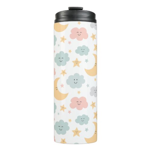 Cute Looking  in the Sky Pattern Thermal Tumbler