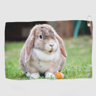 Cute lop-eared rabbit golf towel