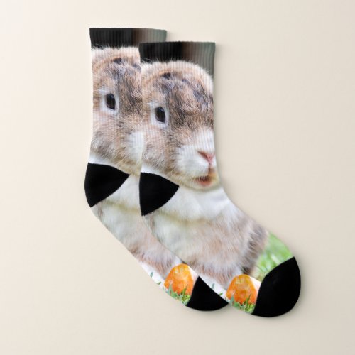 Cute lop_eared rabbit  socks