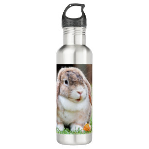 Cute lop-eared rabbit  stainless steel water bottle