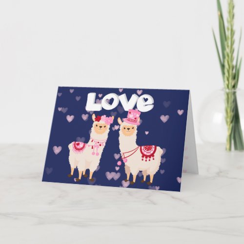 Cute Lots of Llama Love Valentine Card