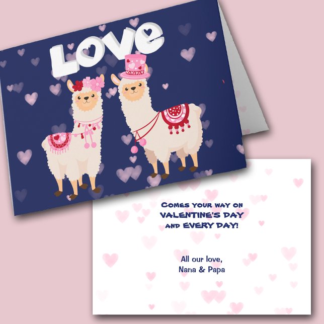 Cute Lots of Llama Love Valentine Card (Creator Uploaded)