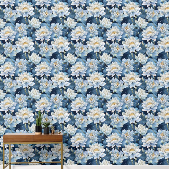 Cute Lotus flower tiled pattern  Wallpaper (Hallway)