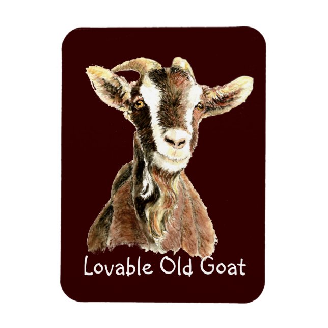 Cute Lovable Old Goat, Farm Animal Humor Magnet (Vertical)