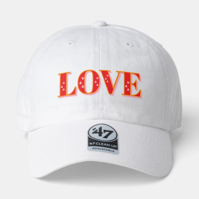 Cute Love 2D Lettering  47 Brand Hat (Front)