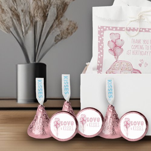 Cute Love and Kisses Pink Balloons Hersheys Kisses