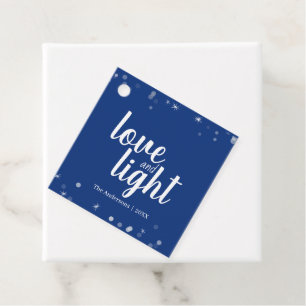 Cute Love and Light Hanukkah Holiday Favor Tags