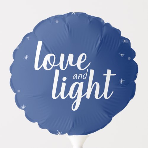 Cute Love and Light Stars Hanukkah Snowy Holiday Balloon