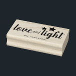 Cute Love and Light Stars Personalized Holiday Rubber Stamp<br><div class="desc">Simple and cute,  this rubber stamp is perfect for your holiday crafts and card sending.  Features three stars above the text "love and light."  Great for Christmas or Hanukkah.</div>
