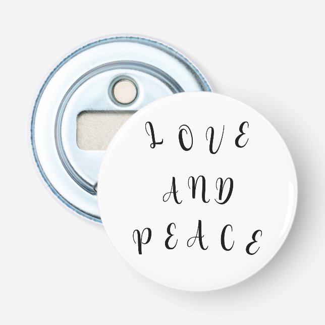 Cute Love And Peace Bottle Opener (Front)