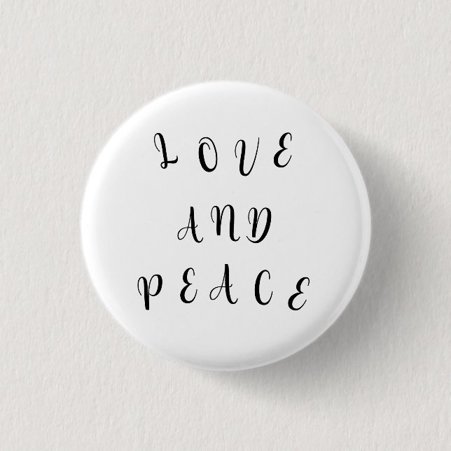 Cute Love And Peace Button (Front)