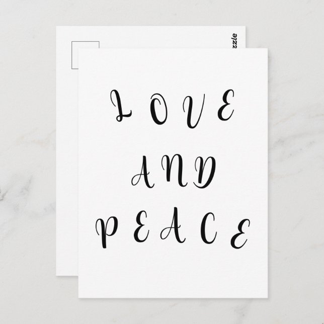 Cute Love And Peace Postcard (Front/Back)