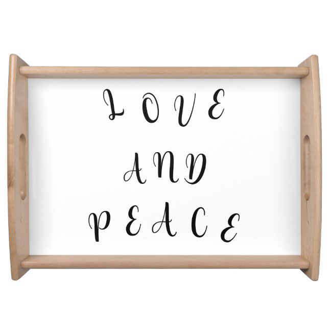 Cute Love And Peace Serving Tray (Front)