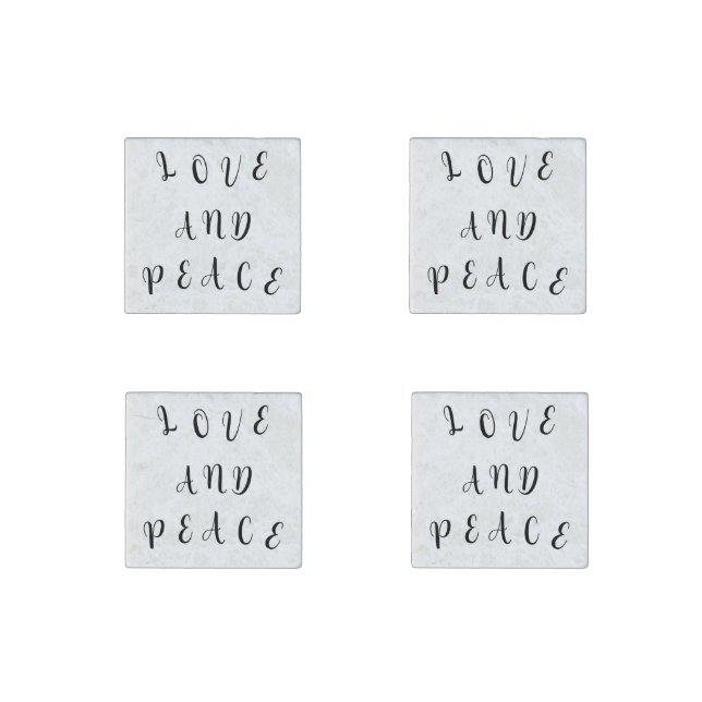 Cute Love And Peace Stone Magnet (Front)