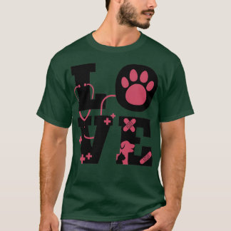Cute Love Animals Black Text T-Shirt