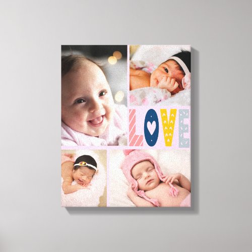 cute love baby photo collage nursery newborn canvas print