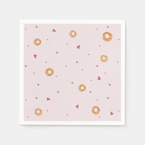 Cute LOVE  BAGELS    Cotton Candy Pink   Napkins